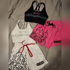Kill crew muay thai shorts and bra set 2 outfits xs
